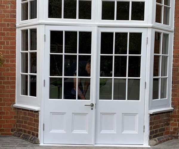 Traditional timber french doors