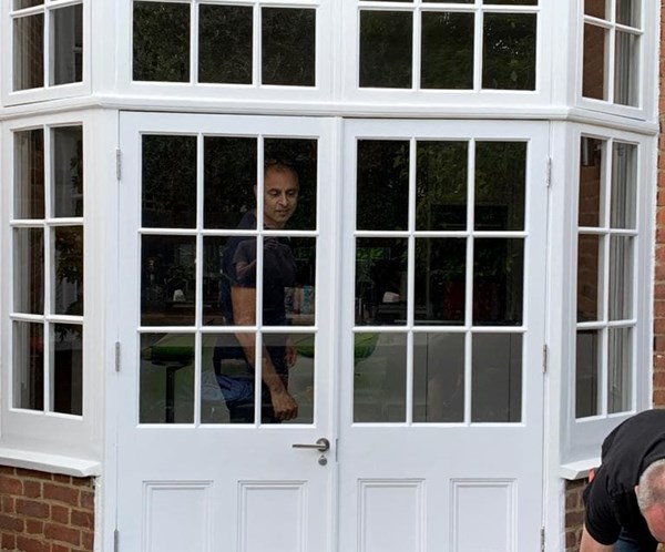 Traditional timber french doors