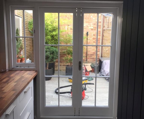 Traditional timber french doors