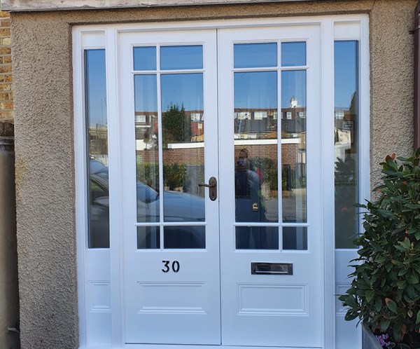 Traditional timber french doors